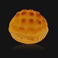Golden Brown Grid Pattern Sweet Pastry With Flaky Crust Freshly Baked