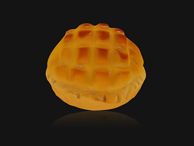 Golden Brown Grid Pattern Sweet Pastry With Flaky Crust Freshly Baked 3d model
