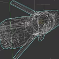 Futuristic Weapon 3D Render With Metallic Body And Blue Glowing Engines