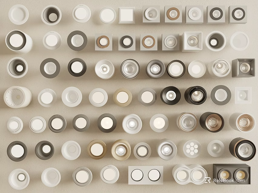 Diverse Collection of Modern Downlights and Spotlights in Various Styles and Finishes 3d model 