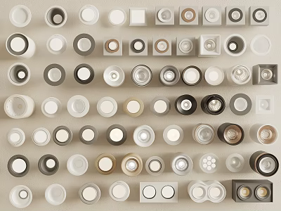 Diverse Collection of Modern Downlights and Spotlights in Various Styles and Finishes 3d model