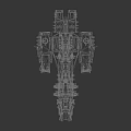 Futuristic Interstellar Starship With Large Detailed Sci Fi Structure And Metallic Exterior