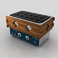 Electric Multi Compartment Kitchen Appliance with Wooden Decoration and Knob Control for Cooking
