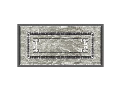 Modern Decorative Floor Tile With Natural Marble Texture And Intricate Geometric Border 3d model