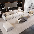 Style sofa coffee table combination 3d model
