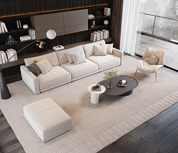 Style sofa coffee table combination 3d model