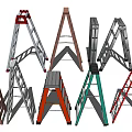 Colorful Folding Step Ladders in Various Designs for Home Daily Use