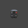 Silver Subway Train With Number 7 American Flag And Car 175 Exterior Details