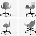 Gray Modern Office Chair With Swivel Wheels And Multiple Angles View 3d model