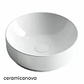 White Round Above Counter Ceramic Wash Basin With Smooth Surface Design