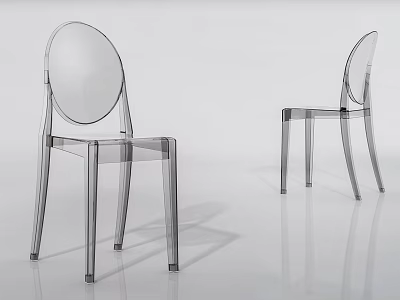 Modern Transparent Leisure Chair With Acrylic Material Rounded Backrest And Sleek Legs 3d model