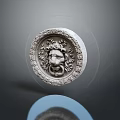 Beautiful Scenic Landscape Featuring Ancient Circular Lion Head Stone Carving Door Knocker With Decorative Patterns