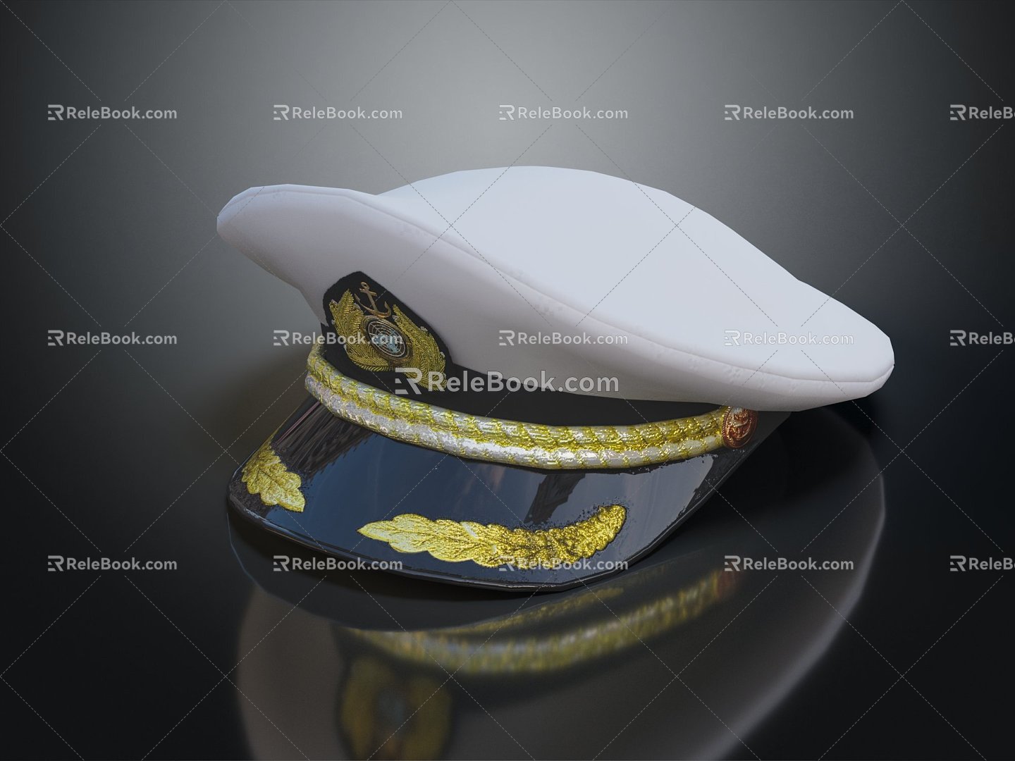 Modern Navy Cap General Cap 3d model