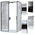 Modern Shower Sauna Unit With Glass Door And Steam Control Panel In Bathroom