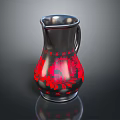 Sleek Black Electric Kettle Featuring Red Floral Pattern for Home Daily Use
