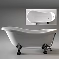 Elegant White Freestanding Bathtub With Chrome Claw Feet And Modern Design Style