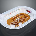 3D Model of Modern Stadium with Seating Sections and Central Sports Field