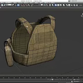 Game Movie Character Wearing Brown Military Style Tactical Vest With Multiple Pockets And Thick Straps
