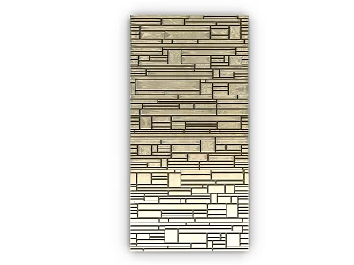 Modern Interior Wall Design Featuring Rectangular Panel Patterns In Neutral Tones 3d model