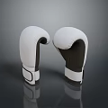 White And Black Boxing Gloves With Stylish Design And Reflective Surface Look