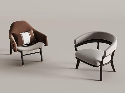 New Chinese Style Casual Sofa Casual Chair Single Sofa 3d model