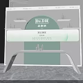 Dr.DH Skincare Brand Modern Reception Desk With Stylish Green And White Design And Products On Shelves