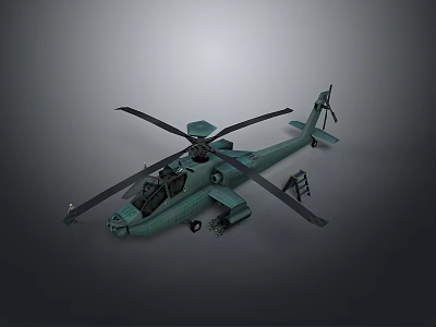 Military Attack Helicopter With Detailed Rotor System Weaponry And Fuselage Design 3d model