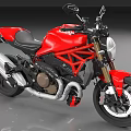 Red Modern Sports Motorcycle With Black Seat Silver Exhaust And Sleek Design