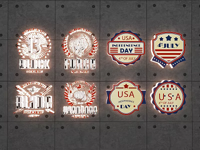 Industrial Style American Style Wall Lamp Lighting Wall Decoration Icon Pattern Bar Light Plate 3d model