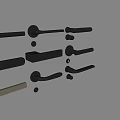 Various Black Metal Door Handles With Modern Designs And Different Shapes For Home Use