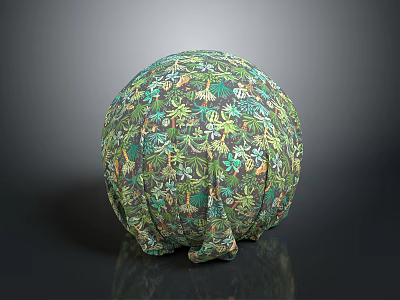 Decorative Sphere With Intricate Green Plant Patterns And Natural Design 3d model