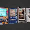 Smart Vending Machines Dispensing Drinks Snacks With Modern Digital Screens 3d model