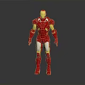 Iron Man Action Figure With Red And Gold Armor Standing Pose 3D Rendering 3d model