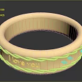 Shiny Golden Ring With Braided Design And Engraved Love Message For Daily Wear