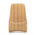 Wooden Single Chair With Modern Curved Design And Natural Wood Texture