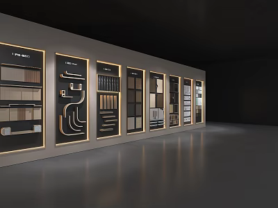 Furniture Store Modern Showroom With Well Arranged Material And Accessory Displays 3d model