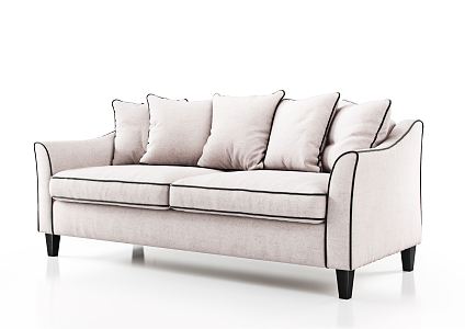 modern double sofa fabric double sofa 3d model