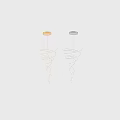 Elegant Modern Spiral Metallic Chandelier With Curved Lines And Stylish Design