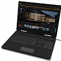 Modern Laptop Screen Displaying Architectural Design Website With Images And Thumbnails 3d model