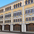 Classic Hotel Building With Twin Clock Towers And Arch Windows Design