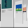 Multiple White Display Boards With Various Images And Text Descriptions 3d model