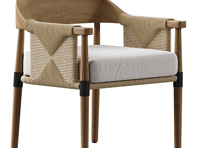 Arteriors Estes Single Chair Rattan Single Chair Dining Chair Leisure Chair 3d model