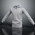 Casual Grey Hooded Sweatshirt with Long Sleeves and Front Pocket Design