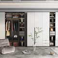Modern Wardrobe With Open Compartments Storage Drawers And Sleek Design For Clothes Organization