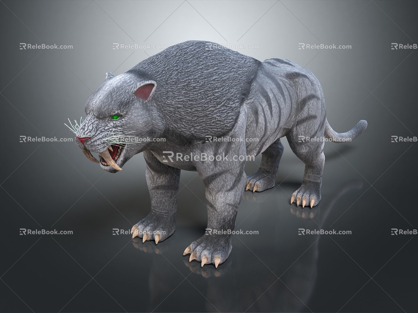 Modern saber-toothed tiger ancient animal 3d model