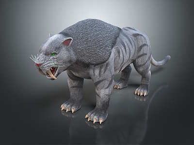 Modern saber-toothed tiger ancient animal 3d model