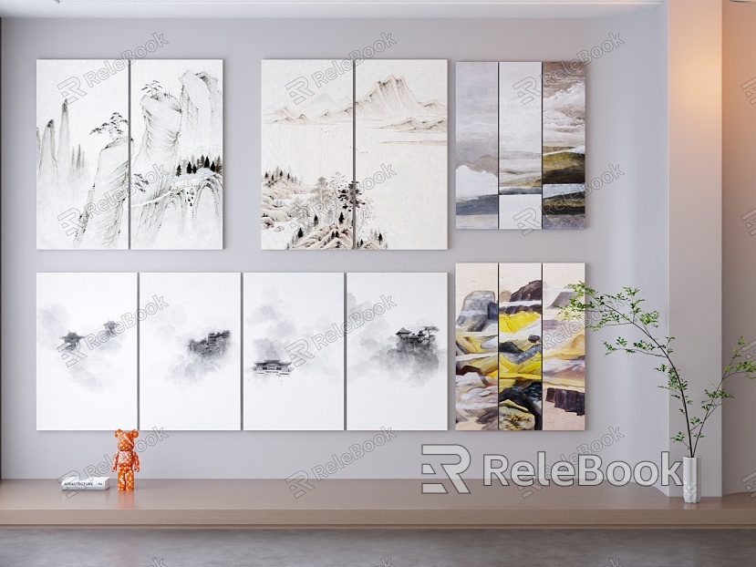 Chinese Hanging Painting Frame Photo Frame Wall Decorative Painting model