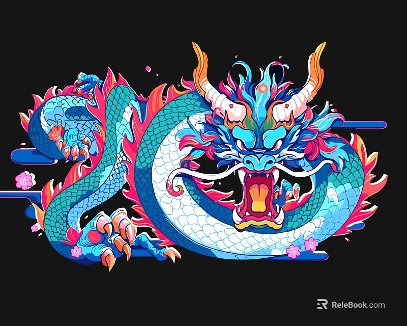 Commercial Decorative Dragon Artwork With Vibrant Colors And Intricate Design 3d model 