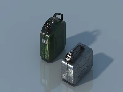 Two Metal Pet Cabinets With Green And Silver Finish Handles And Latches 3d model