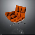 Modern Stylish Red Chair With Unique Design And Silver Metal Legs